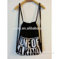 ONE OFF Black cotton drawstring bags with logo custom made